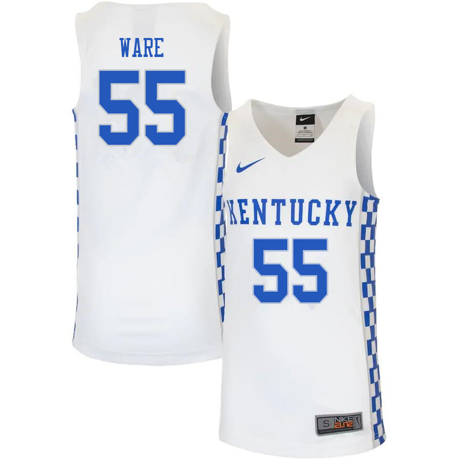 Men #55 Lance Ware Kentucky Wildcats College Basketball Jerseys Sale-White